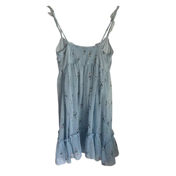Abercrombie & Fitch Womens Dress, Blue Babydoll Mini Flowy Tiered Coquette Small - Picture 4 of 11